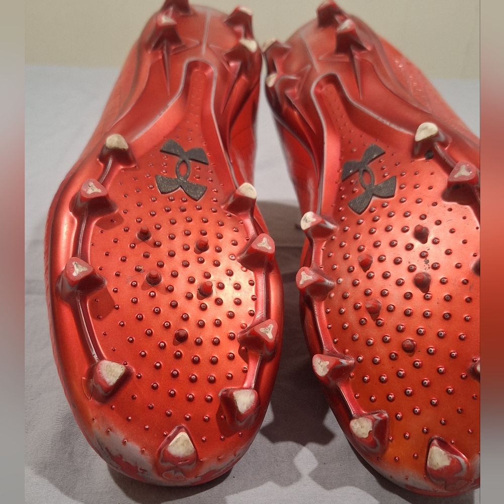 Under Armour Highlight MC Football Cleats Mens Size 12 Red High Top Molded - Picture 2 of 11